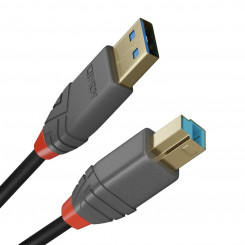 USB A to USB B Cable LINDY 36740 50 cm Black