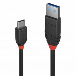 USB A–USB C kaabel LINDY 36917 1,5 m Must