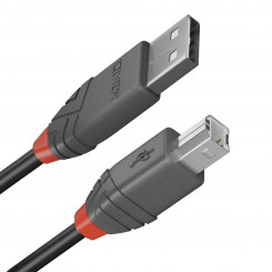 USB A to USB B Cable LINDY 36675 Black 5 m