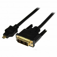 HDMI-DVI-adapter Startech HDDDVIMM1M Must 1 m