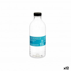 Бутылка Черная Прозрачная Пластиковая 1 л 8,3 x 23 x 8,3 см (12 шт.)
