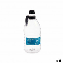 Бутылка с ручкой Черный Прозрачный Пластик 2 л 11,5 x 28,7 x 11,5 см (6 шт.)