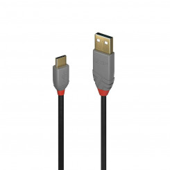 USB A–USB C kaabel LINDY 36888 Must 3 m