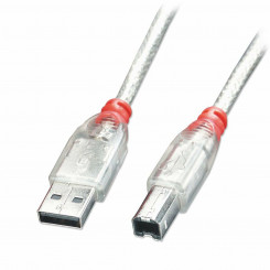 Кабель USB A — USB B LINDY 41754, 3 м, белый