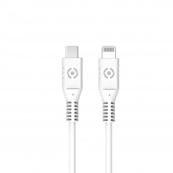 Кабель USB-C — Lightning Celly White, 1 м