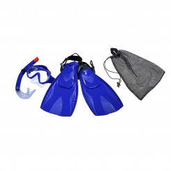 Diving Goggles with Snorkle and Fins Eqsi Adults Blue