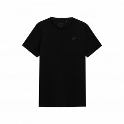 Short Sleeve T-Shirt 4F Regular Plain Black Men