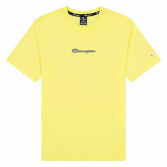 Short Sleeve T-Shirt Champion Crewneck M Yellow