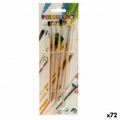 Paintbrushes Nº 1 - Nº 3 - Nº 5 - Nº 7 - Nº 9 Brown Grey Wood Metal (72 Units)