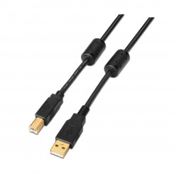 USB A to USB B Cable Aisens A101-0011 Black 5 m