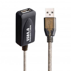 USB-удлинитель Ewent EW1024 25 м, черный