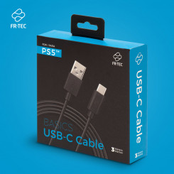 USB A–USB C kaabel FR-TEC FT0029 Must 3 m