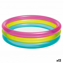 Inflatable Paddling Pool for Children Intex Rings Rainbow 86 x 25 x 86 cm 63 L (12 Units)