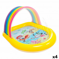 Inflatable Paddling Pool for Children Intex 84 L Awning Rainbow 130 x 147 x 86 cm (4 Units)
