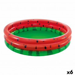 Inflatable Paddling Pool for Children Intex Watermelon Rings 168 x 38 x 168 cm 581 L (6 Units)