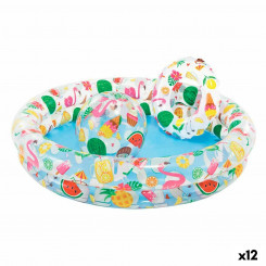 Inflatable Paddling Pool for Children Intex Tropical Rings 122 x 25 cm 150 l (12 Units)