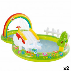 Inflatable Paddling Pool for Children Intex 450 L 54 kg Garden Playground 180 x 104 x 290 cm (2 Units)