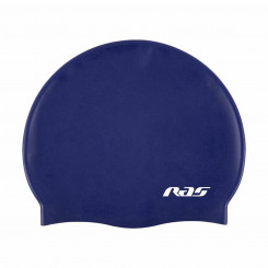 Шапочка для плавания Ras Темно-синяя силиконовая для взрослых