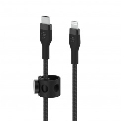 Кабель USB-C — Lightning Belkin CAA011BT1MBK, черный, 1 м