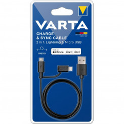 USB Cable to Micro USB and Lightning Varta 57943101401 1 m