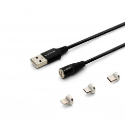 USB to Lightning Cable Savio CL-155 Black 2 m
