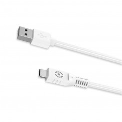 USB A to USB C Cable Celly USB-CWH White 1 m