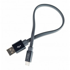 USB A - USB C Kaabel DCU 30402045 Must 20 cm