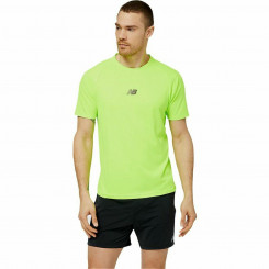 New Balance Short Sleeve Sports Shirt Lime Green