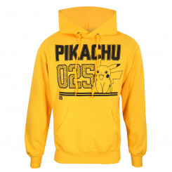Men's and Women's Pokémon Picachu Line Art Hoodie Yellow