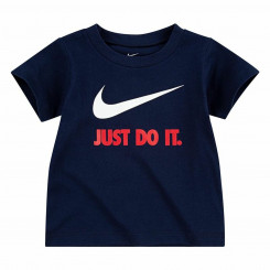 Kids Short Sleeve T-Shirt Nike Swoosh Navy Blue
