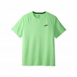 Мужская футболка Brooks Атмосфера 2.0 с коротким рукавом салатового цвета