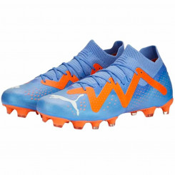 Adult Soccer Boots Puma Future Match Fg/Ag Glimmer Blue Orange Ladies