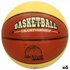 Basketball Ball Active 5 Beige Orange PVC 6 Units