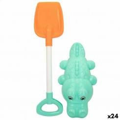 Set of beach toys Colorbaby 2 Pieces, parts Crocodile Spade polypropylene (24 Units)