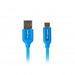USB A - USB C Cable Lanberg CA-USBO-22CU-0018-BL Quick Charge 3.0 Blue 1.8 m