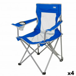 Folding camping chair Aktive Blue Gray 46 x 82 x 46 cm (4 Units)