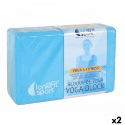 Блок для йоги LongFit Sport Blue 12,5 x 15 x 7,5 см (2 шт.)