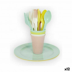 Dish Set Dem 20 Pieces, Parts Multicolored Picnic (12 Units)