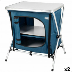Camping cabinet Active Folding Blue 2 Units 60 x 67 x 44 cm