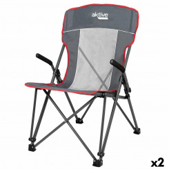 Folding camping chair Active Gray 59 x 97 x 68 cm (2 Units)