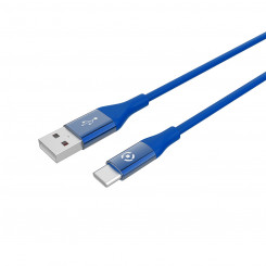 USB-C-cable-USB Celly USBTYPECCOLORBL Dark blue 1 m