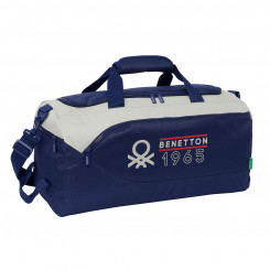 Sports bag Benetton Varsity Gray Navy blue 50 x 25 x 25 cm