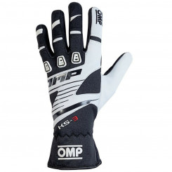 Перчатки для картинга OMP KS-3 Белый/Черный Черный/Белый L