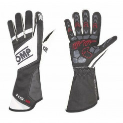 Men's Driving Gloves OMP KS-1R Valge/Must L