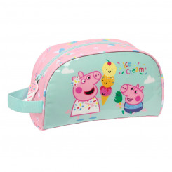 Bag for school supplies Peppa Pig Ice cream Pink Mint green 26 x 16 x 9 cm
