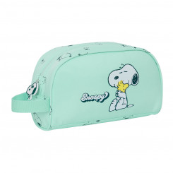 Bag for school supplies Snoopy Groovy Green 26 x 16 x 9 cm