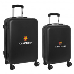 Suitcase set FC Barcelona Trolley Black 2 Pieces, parts 40 x 63 x 26 cm