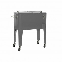 Refrigerator DKD Home Decor With wheels Gray Dark gray Steel polypropylene 56 L 74 x 43 x 80 cm (74 x 43 x 80 cm)