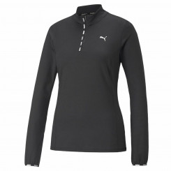 Women's Puma Strong 1/4 Zip Black Long Sleeve T-Shirt