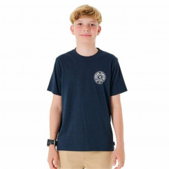 Rip Curl Stapler Kids Short Sleeve T-Shirt Navy Blue
